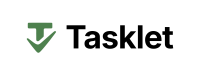 Tasklet full logo - black on white